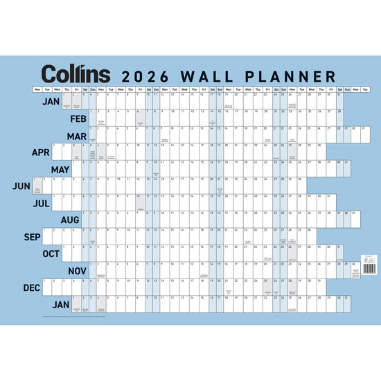 Collins Wallplanner Large Laminated 700x990mm Even Year