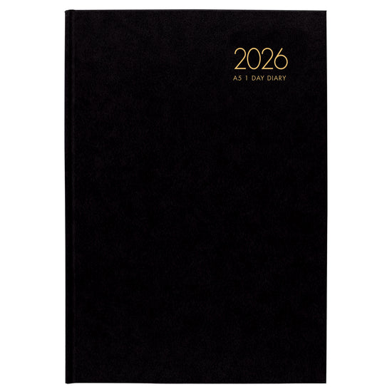 Windsor A51 Day To Page Diary Black Even Year