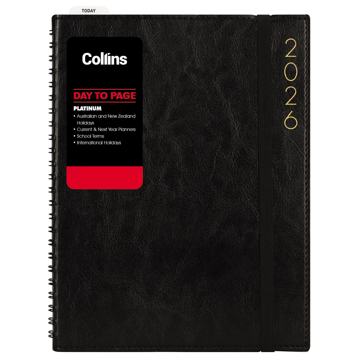 Collins Platinum A41 Day To Page Diary Black Wiro Even Year