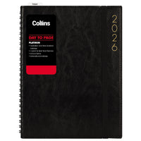Collins Platinum A41 Day To Page Diary Black Wiro Even Year