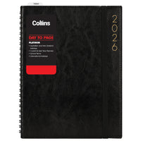 Collins Platinum A51 Day To Page Diary Black Wiro Even Year