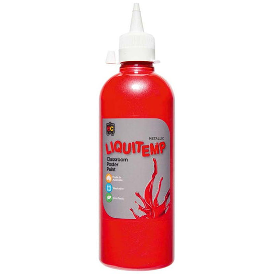 Metallic Liquitemp Poster Paint 500ml Red