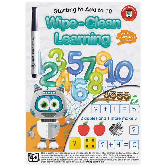 LCBF Wipe Clean Learning Book Starting to Add to 10 W/Marker