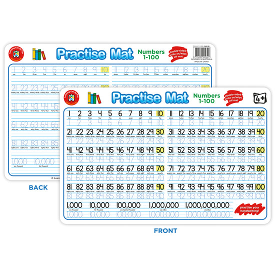 LCBF Practise Mats Numbers 1 to 100
