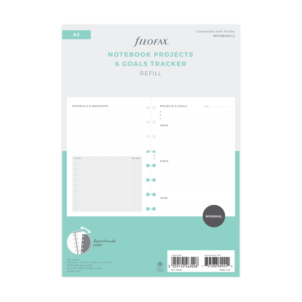 Filofax Notebook Refill A5 Project Management