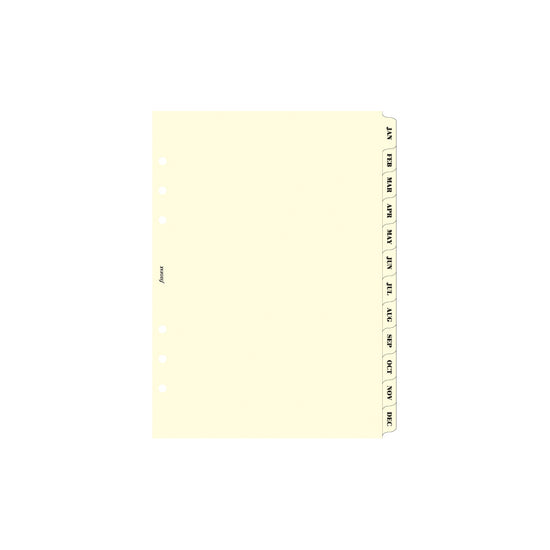 Filofax Organiser Refill A5 Index Jan-Dec Cotton Cream