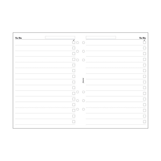 Filofax Organiser Refill A5 To Do List White