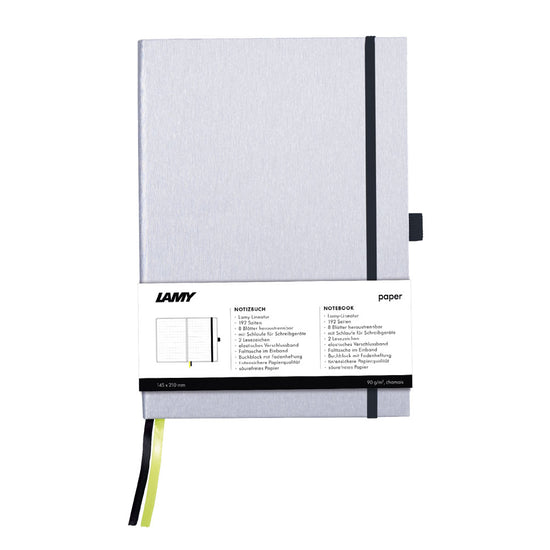 Lamy Notebook A5 Hard Cover Silver with Black Edge
