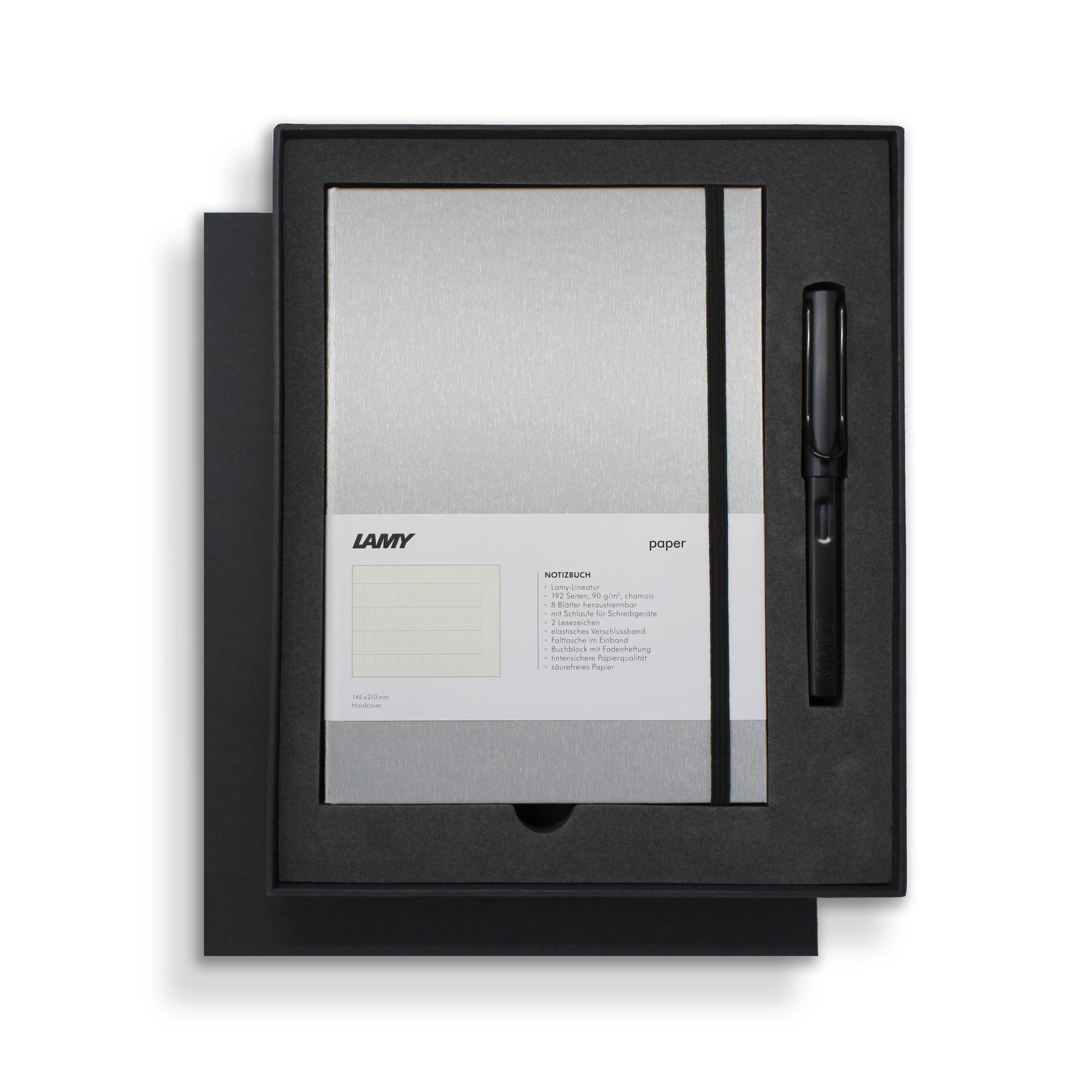 Lamy Notebook Fountain Pen Gift Set A5 Hard Cover Black