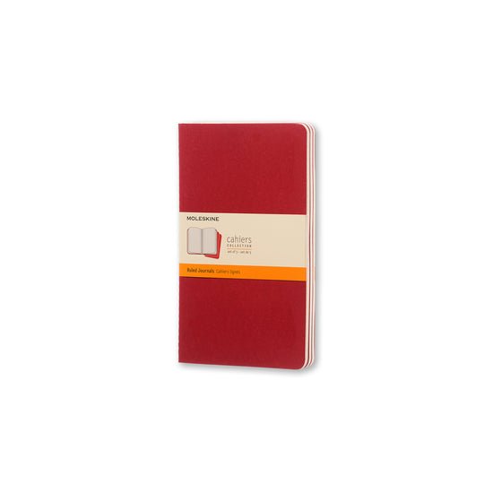 Moleskine Cahier Journals Large Cranberry Red Ruled Pack 3
