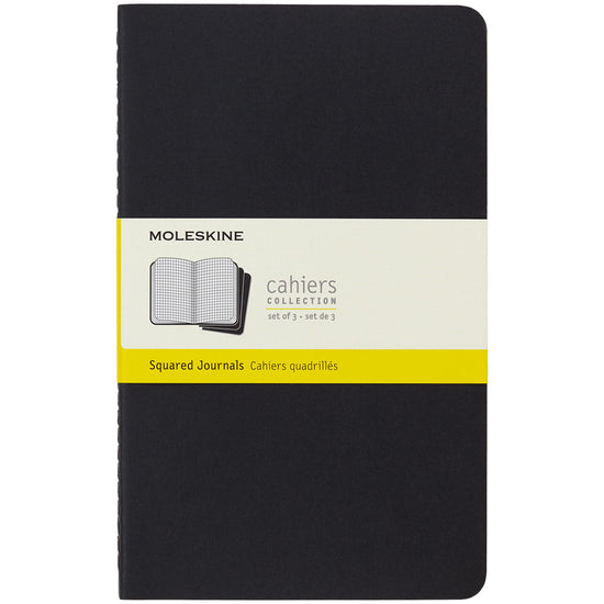 Moleskine Cahier Journals Large Black Square Pack 3