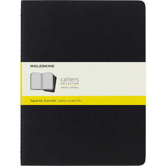 Moleskine Cahier Journals XL Black Square Pack 3