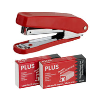 Plus Stapler + 2000 Staples PS10E Red